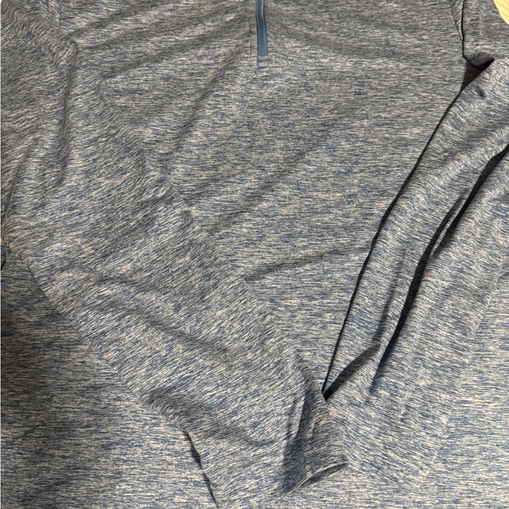Men's Blue Heathered Quarter-Zip Sweatshirt